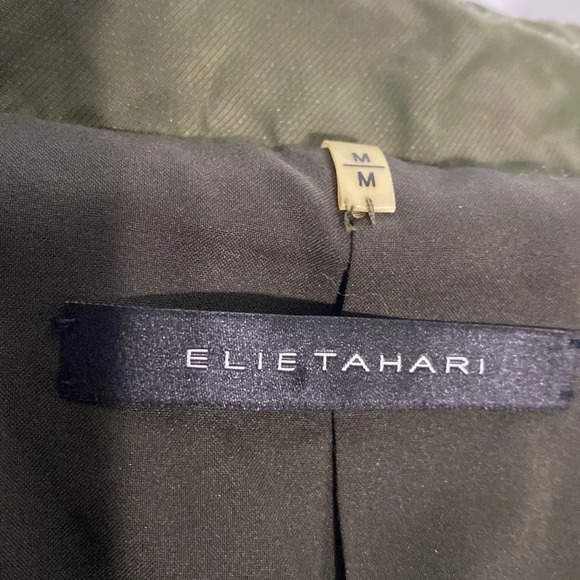 Elie Tahari Utility Army Green Gorpcore Hooded Grunge Streetwear Jacket Size M - Picture 10 of 11